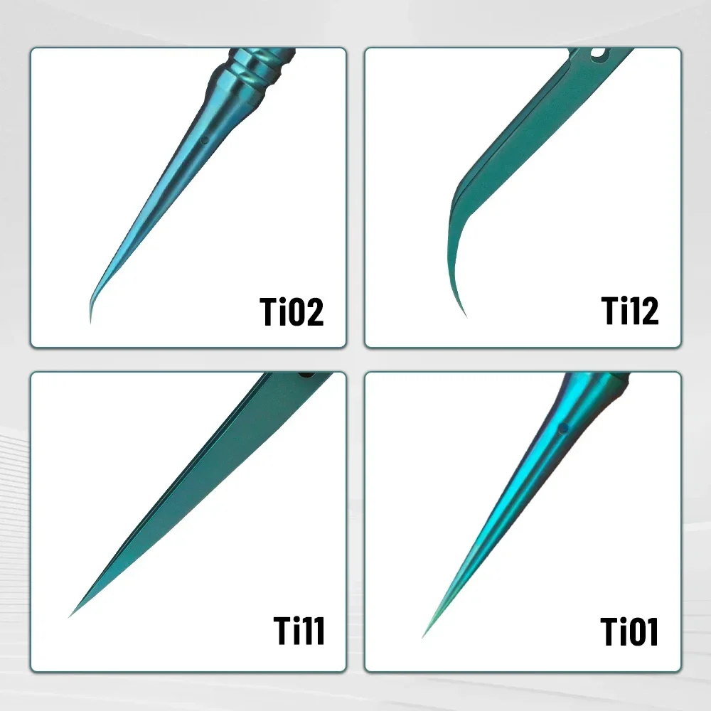 Titanium Alloy Precision Electronics Tweezers - Green