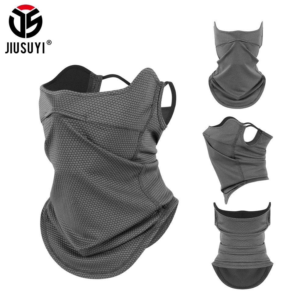 

Outdoor Ice Cooling Sunscreen Mask Summer Anti-UV Face Cover Neck Gaiter Scarf Breathable Sun Protection Ear Hanging Bandana Men