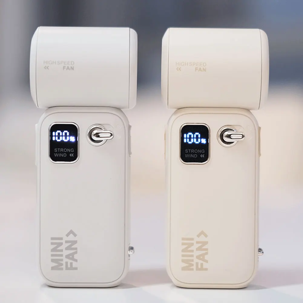 High Speed Fan LED Display Handheld Turbo Fan Rechargeable Electric Cooling Fan Mini Personal Fan for Outdoor Travel