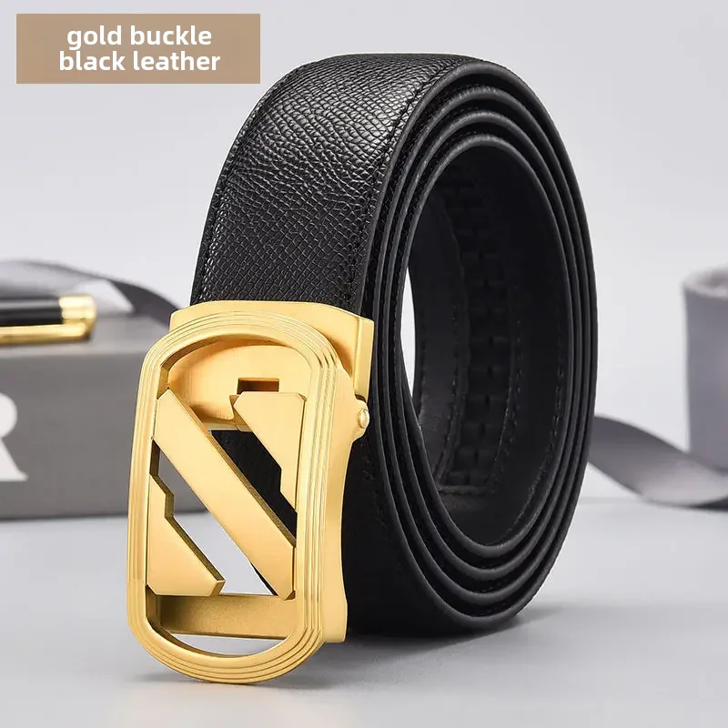 Golden automatic buckle Black Belt