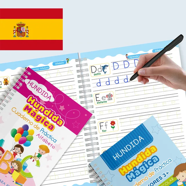 Spanish Magic Books Learning Lettering In Tracing Workbook for Kids