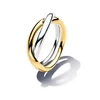 2024 New 925 Sterling Silver Organically Shaped Stacking Rings Heart Two-tone Entwined Bands Ring Fit Women Gifts 2