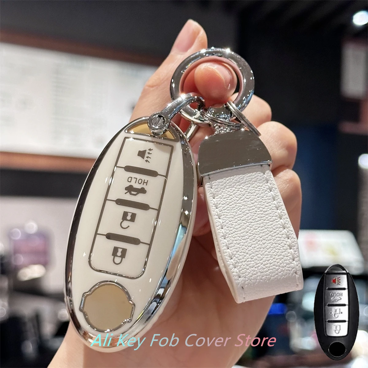 Key Fob Cover Keychain Lanyard For Nissan Altima Rogue Sentra Pathfinder etc