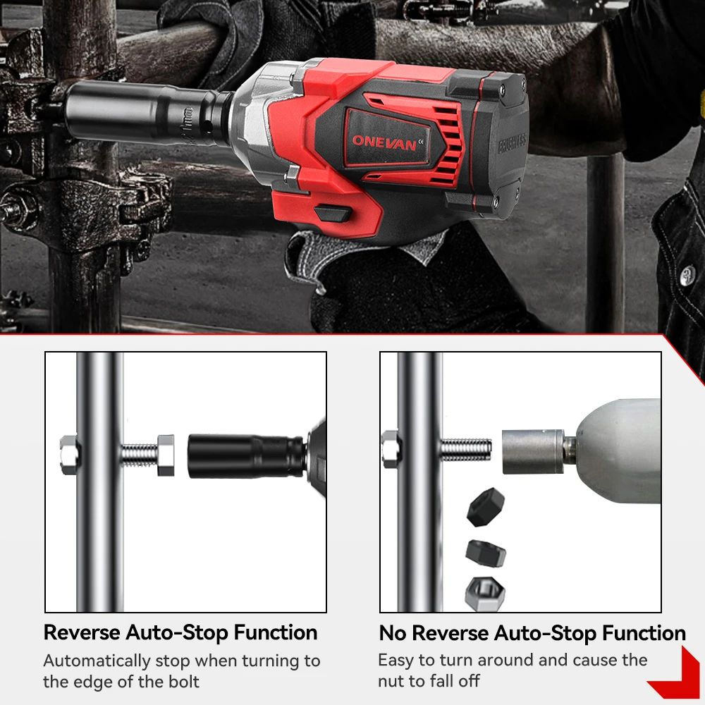 Impact Wrench 1200N.M Torque Brushless Electric Impact Wrench 1/2Inch Cordless Wrench Screwdriver Power Tool For Makita 18V Battery Pin
