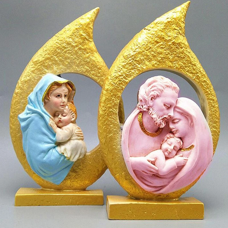MXME DIY Crafts Polymer Clay Casting Mold Handicraft Catholic Holy Virgin Jesus Mould