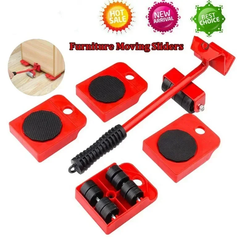 Heavy Furniture Mover Roller Set Shifter Lifter Wheels Mover Easy Moving Slider Tool Bar Hand Tools furniture glides