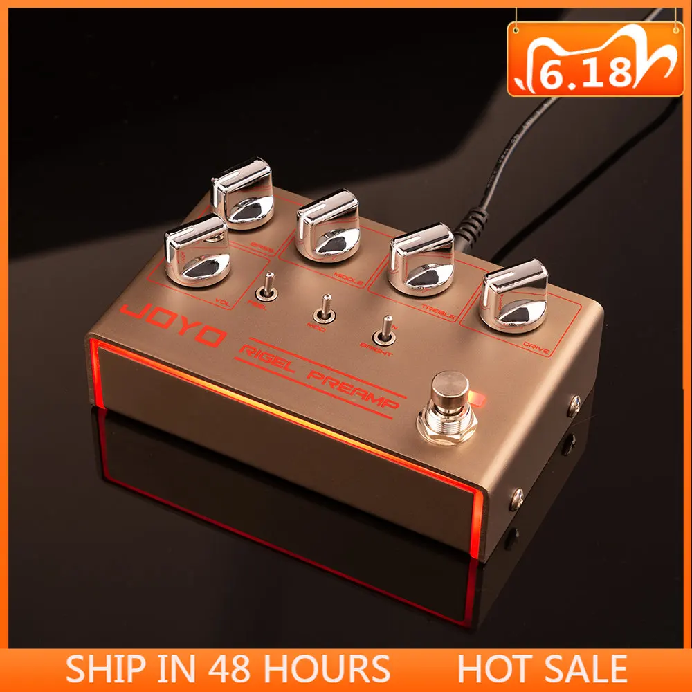 JOYO R 24 RIGLE PREAMP High Gain Preamp Simulação Efeito Pedal 3 Banda EQ Overdrive Controle