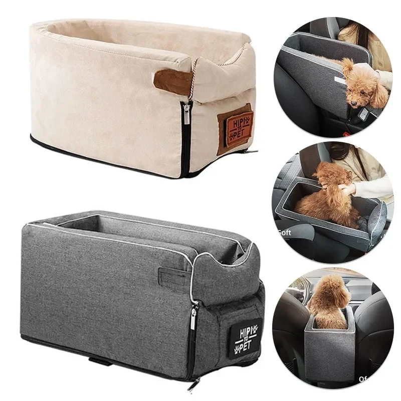 

Car Central Seat Bed for Small Dogs and Cats, Portable Dog Carrier, Safety Travel Bag, Dog Accessories