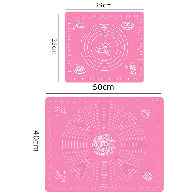 FAIS DU Reusable Non-Stick Silicone Baking Mat for Pastry Rolling with Measurements, Liner Heat Resistant Table Placemat Pad 2