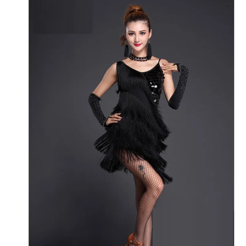 Latin Dance Skirt Tassel for Women Ballroom Lady Clothes Tango Salsa Costume adult sexy short competition dance dress dance skirt