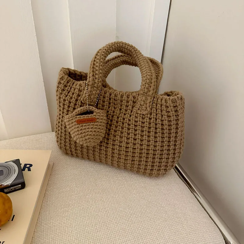 Korean retro handmade crochet bag - detail texture
