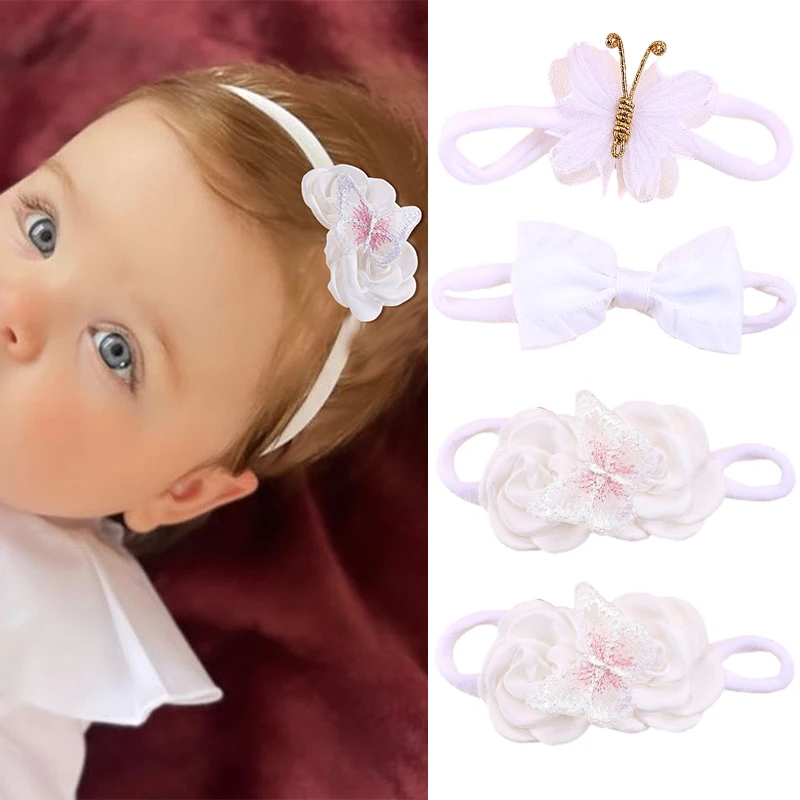

Oaoleer 3Pcs Sweet Girls Butterfly Hairbands for Newborn Baby Headband Elastic Soft Toddler Hair Band Headwear Hair Accessories