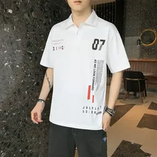 

Cotton Large Size for Men's Fashion Clothes New Men's Short-sleeved T-shirt Cotton Thin Business Lapel Men's Polo Shirt