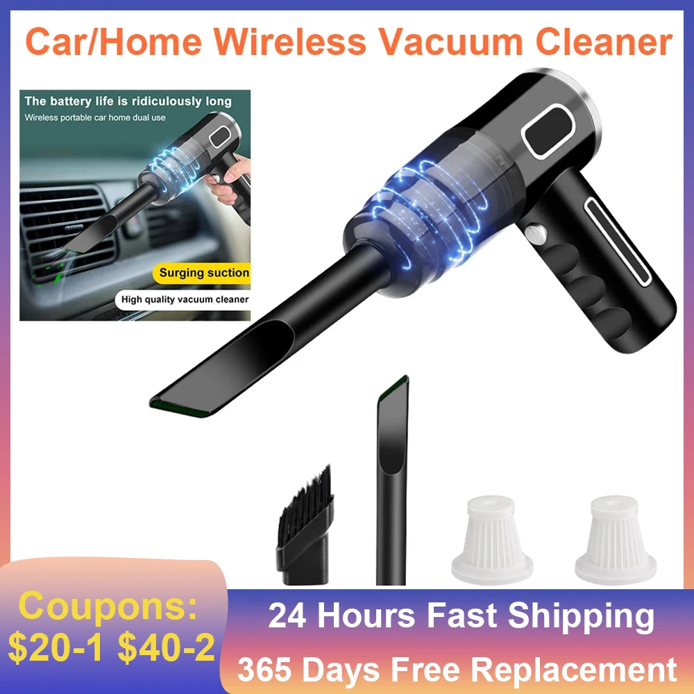 29000Pa Wireless Car Vacuum Cleaner Strong Suction Dust Catcher Cordless Handheld Wet Dry Vacuum Cleaner Air Duster For Car Home Vacuum Cleaner Handheld Vacuum Cleaner Wireless Vacuum Cleaner Portable Vacuum Cleaner