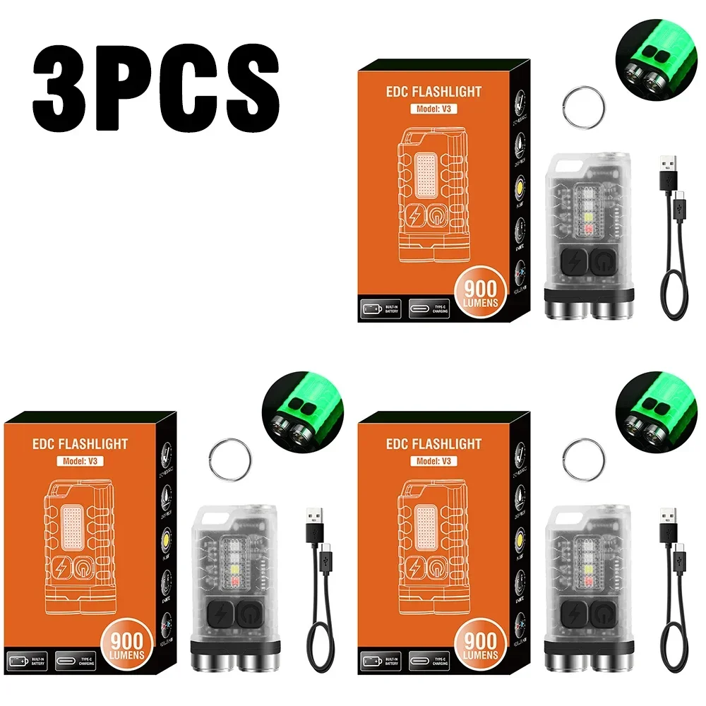 V3 EDC مصباح ليد جيب المحمولة سلسلة مفاتيح صغيرة ض...