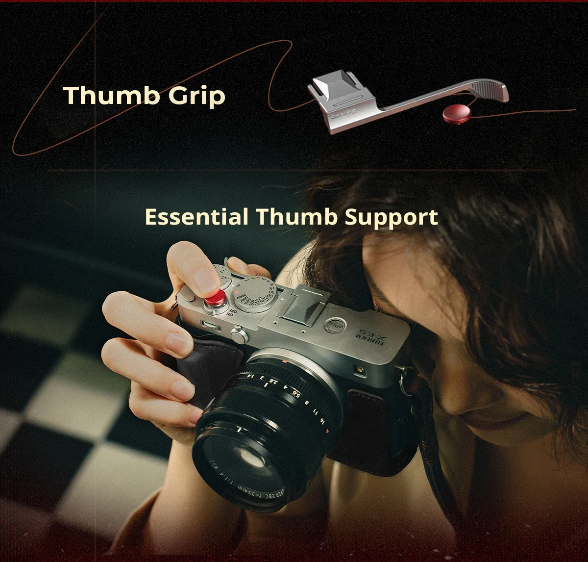 SmallRig Thumb Grip for FUJIFILM X-E5 Silver/Black with Shutter Release Button S