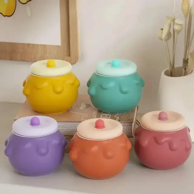 Cream Honey Jar Storage Candle Holder DIY Drip Resin Gypsum Box Candle Cup Jewelry Ornaments Silicone Mold 5