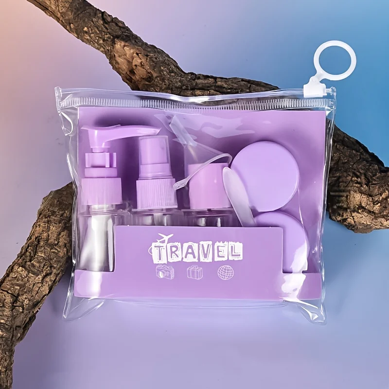 7pcs Travel Toiletry Bottle Set Refillable Leakproof Containers for Camping Gym Portable Lightweight Essentials