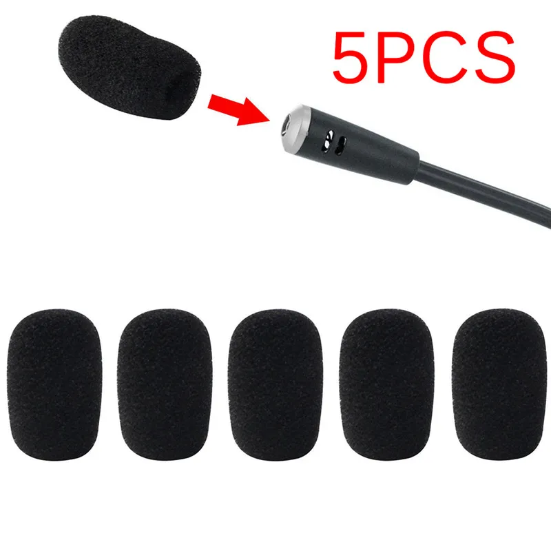 5 Pack Microphone Microphone Headphone Grill Windshield Sponge Foam Mini Black Headphone Microphone Cover New High Quality