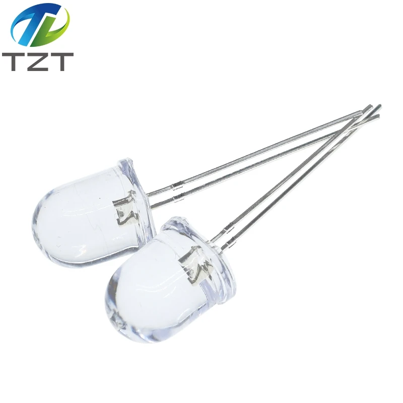 10 LED 5mm Haute Luminosité 'Flat Top' - Blanc, Bleu, Rouge, Vert, Jaune