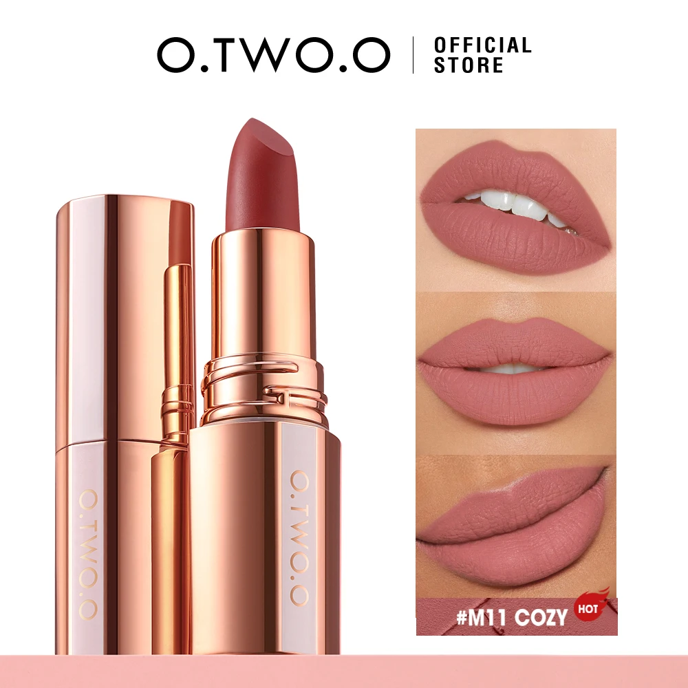 O.Two.O Lipstick Lip Tint Waterproof Long Lasting Antiaderente Cup Sexy Red Pink Lip Glaze Velvet Matte Lipstick Makeup