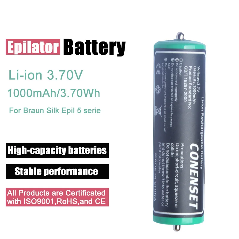 Batteria 1000Mah Per Epilatore Braun Silk-Eppil 5 Serie 5-620 5-810 81489177