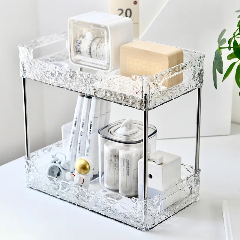 Acrylic Storage Organizer Shelf Of Bathroom Home Kitchen Makeup Skincare Shampoo Lipstick Tabletop Holder Cosmetic Desk Rack 3