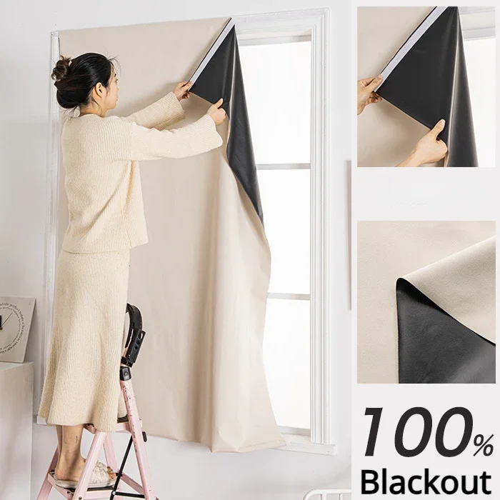 Easy-Install 100% Blackout Short Curtains