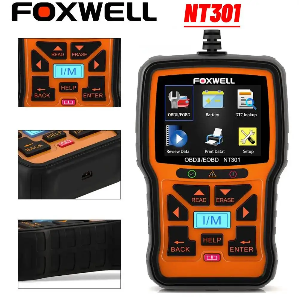 Scanner Automobilistico Foxwell Nt301 Obd2 Leggi Codice Chiaro Odb 2 Strumento Diagnostico Automatico Per Scanner Automotivo Con Funzione Obd Completa