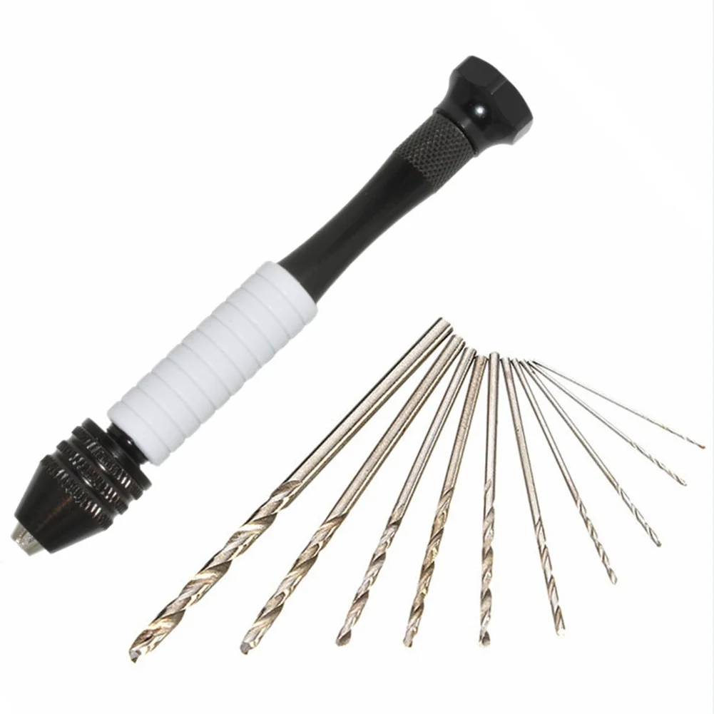 Mini broca manual para madeira com mandril sem chave, ferramenta rotativa de perfuração para fazer jóias, ferramenta manual DIY, 0.3-3.4mm
