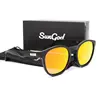 SUNGOD MIRAS Blue Mirror Sunglasses Men's Polarized Lens Glasses Retro Fashion Square Men's Sunglasses Sport S01: with box 1