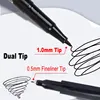 4/8Pcs Waterproof Oil Ink Permanent Art Marker Fineliner Pen 0.5mm 1.0mm Dual Tip For Comics Painting Drawing Writing Stationery 4
