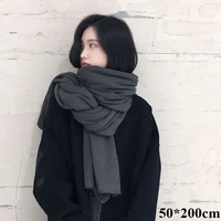 New Thick Warm Scarf for Women Pure Color Ladies Imitation Cashmere  Black Scarf Female Winter To Keeping Warm New Scarf 1