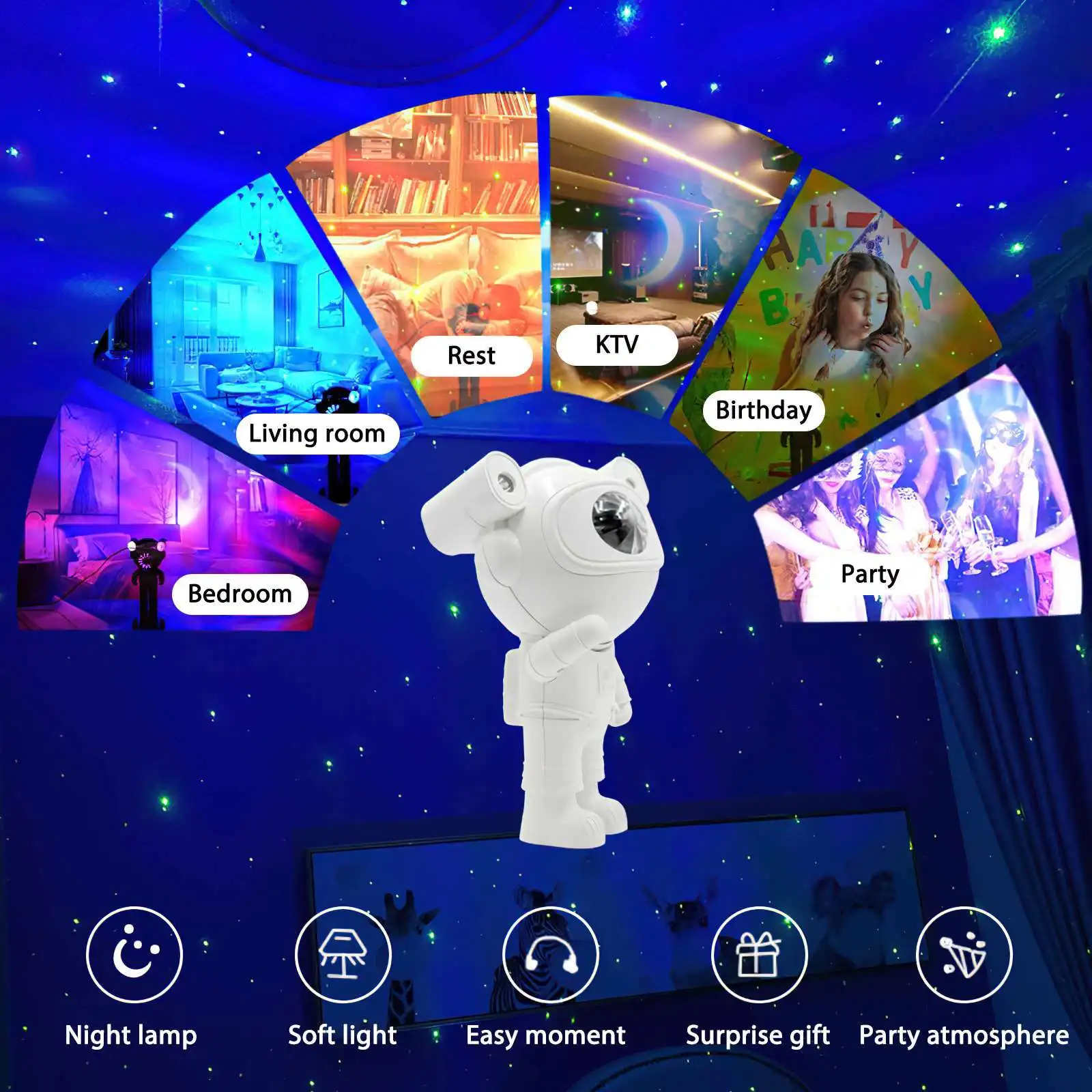 Star Projector Galaxy Night Light Astronaut Space Projector Starry Nebula soffitto lampada a LED per camera da letto regalo decorativo per bambini