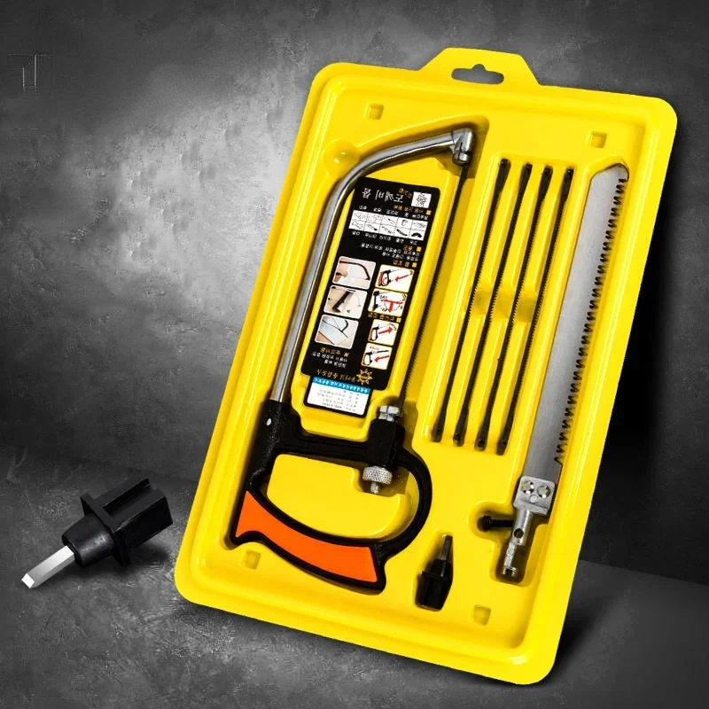 Multi Purpose Saw Hand Saw Handheld Saw 8in1 Saw Multi Purpose Hand DIY Steel Saw Metal Wood Glass Kit 6 Blades Woodworking Metalworking Model Hobby Tool