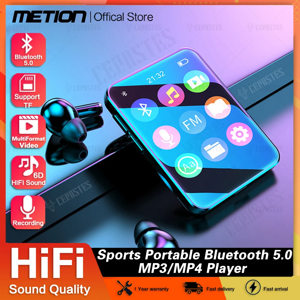 2023 Nuovo Lettore Mp3 Bluetooth 5.0 Lettore Musicale Portatile Walkman A Schermo Intero Lettore Video Mp4 Fm/E-Book/Registratore Mp3 Muslimah