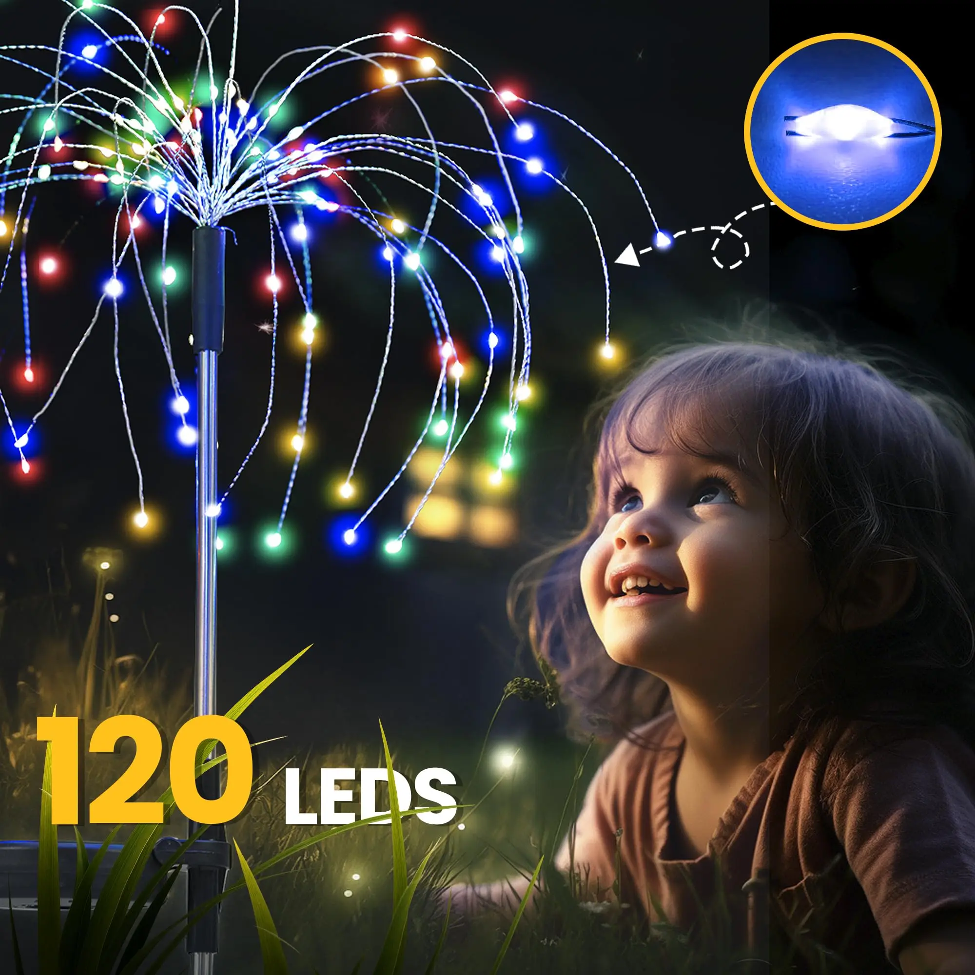Solar Fireworks Lights – Multicolor LED Starburst Garden Lamps 5