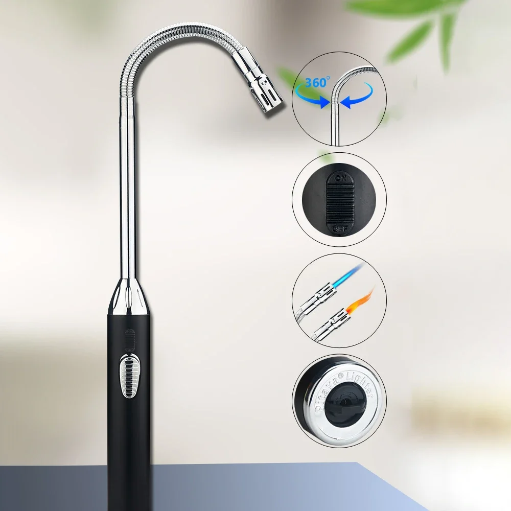 ولاعة لهب نفاثة فائقة الطول للمطبخ ، ولاعة شموع مقاومة للرياح قابلة للنفخ ، موقد غاز ، مدفأة شواء ، مسدس إشعال للطبخ الخارجي