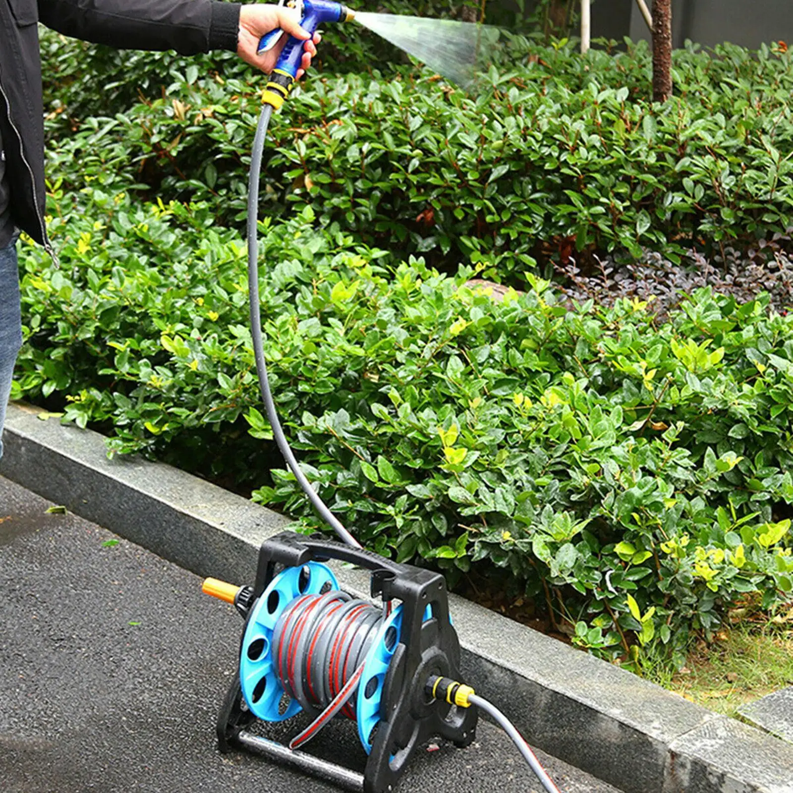 Enrouleur De Tuyau D'Arrosage Sur Chariot - Aluminium, Pour Tuyau Jusqu'à 30m - Facile à Tirer Et Ranger, Jardin