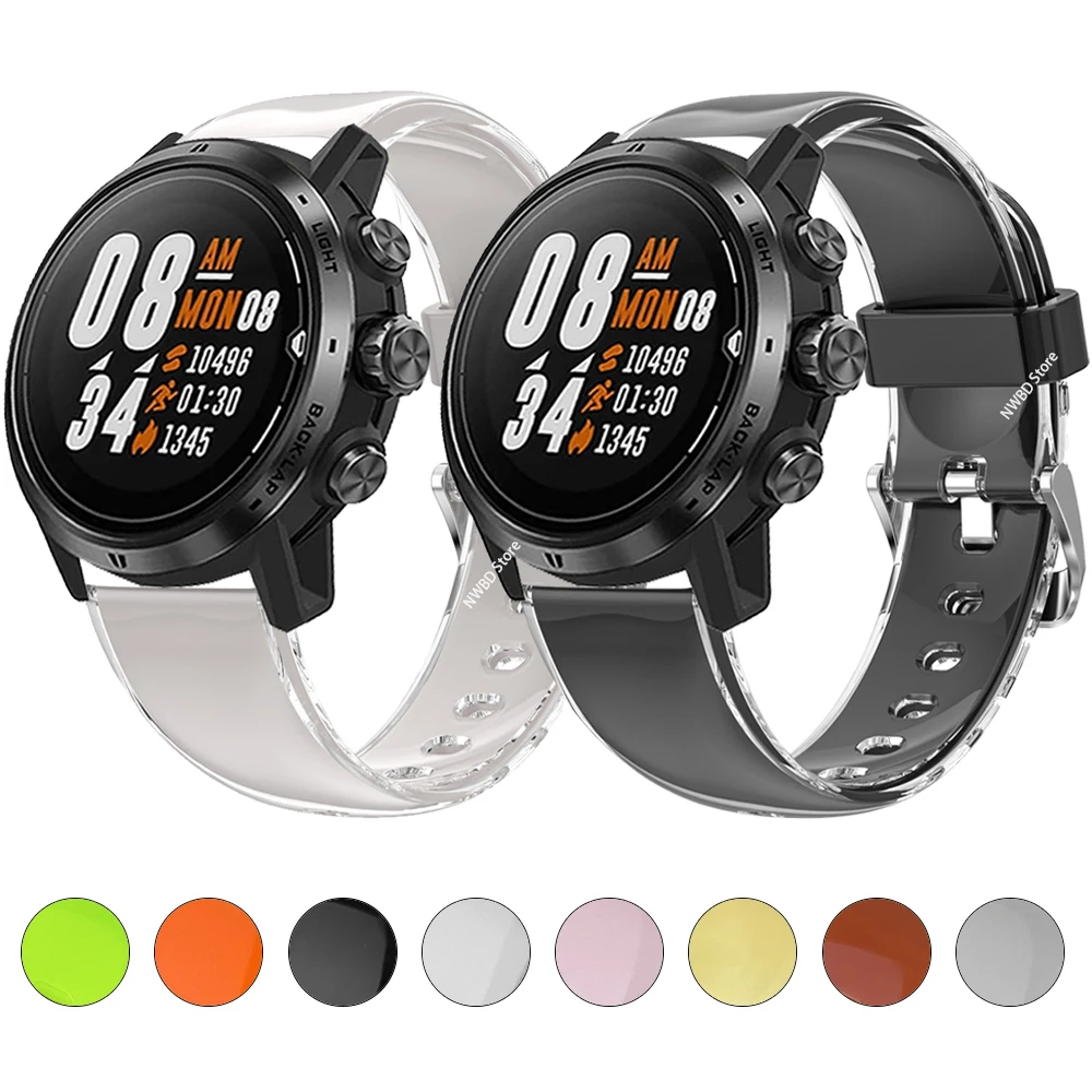Cinturino Da 20Mm 22Mm Per Coros Apex 46Mm 42Mm / Apex 2 Pro Cinturino Per Coros Pace 2 Bracciale In Silicone Accessori Cinturino Trasparente