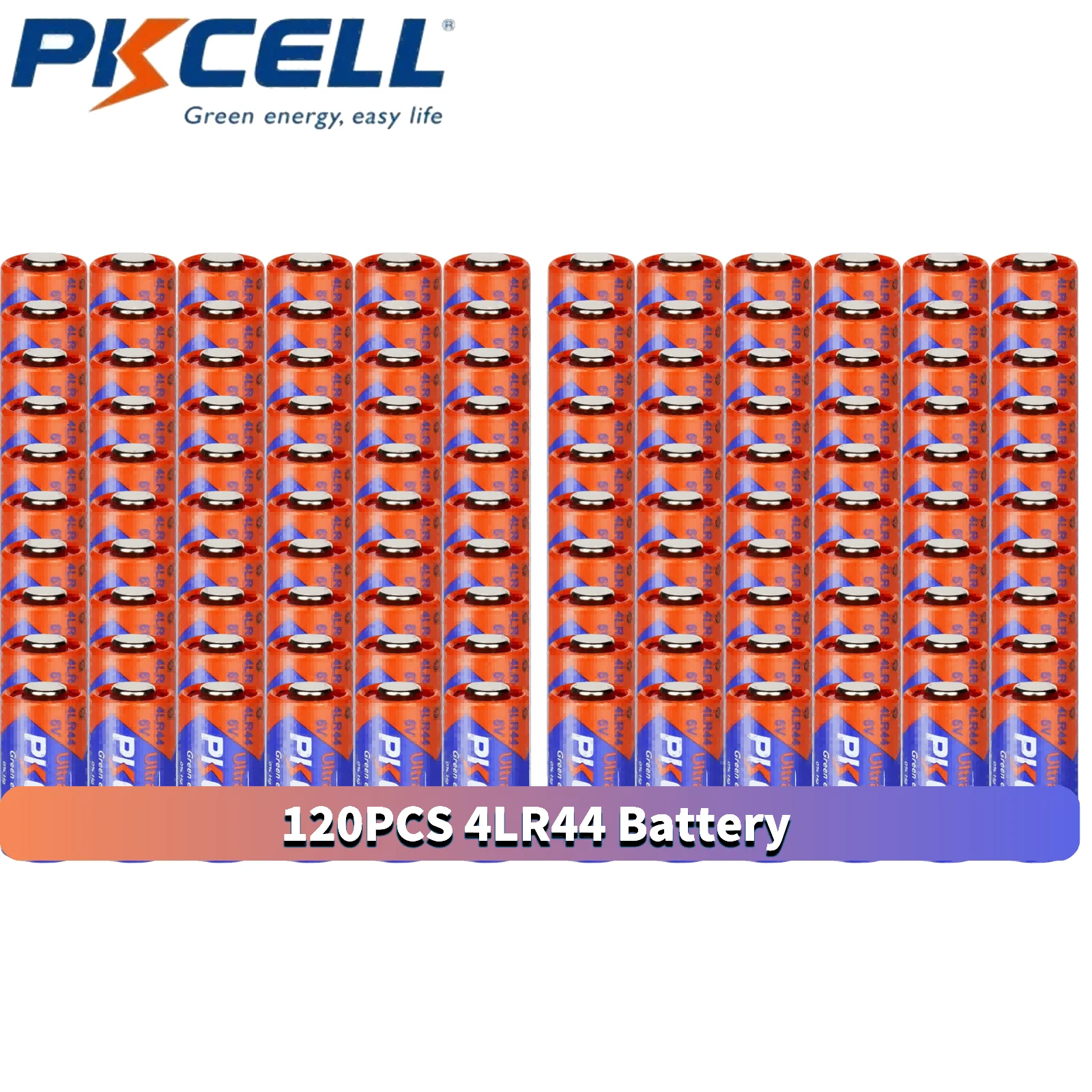 

Щелочная батарея PKCELL 4LR44, 6 в, Zn/Mn02 L1325, 120 шт.