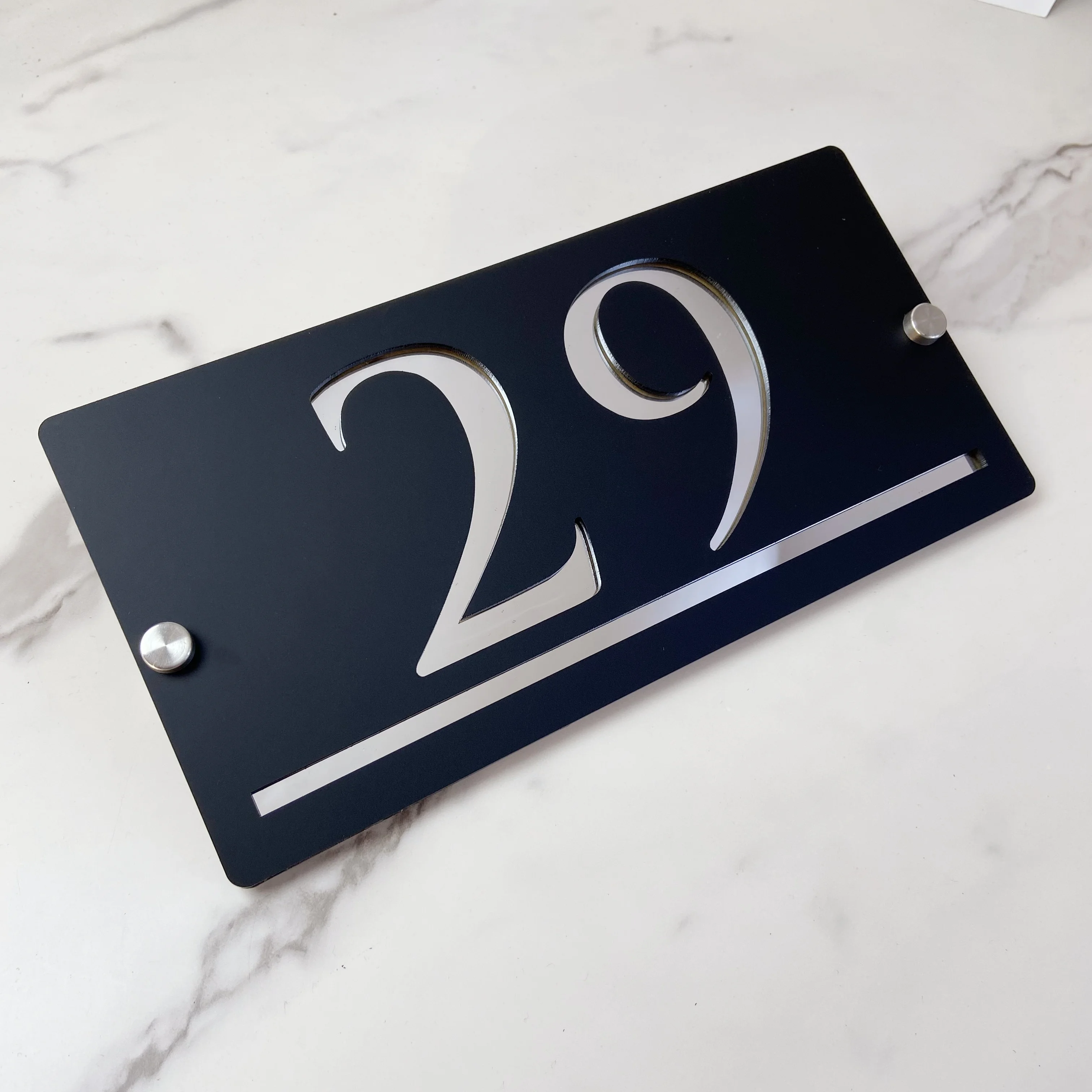 Outdoor Matte Black Acrylic Address Plaque House Number Signs House Wall Plaques Number Plate Eye-Catching Personalized Home Decoration For Wall