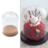 Flower Glass Cover With Wooden Base Dome Cover For Succulent Plants Home Decor DIY Dustproof Case Display Stand Dust Cover 2