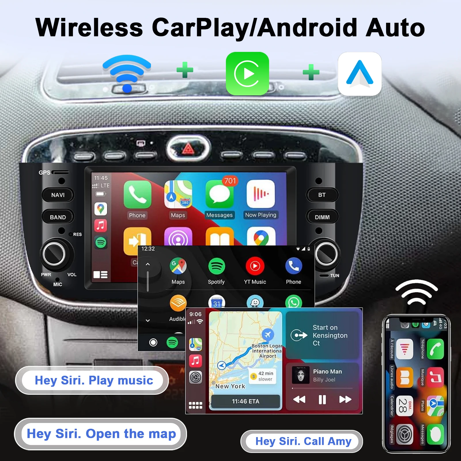 6.2"Android Car Radio Fiat Linea Punto Evo 2012-2016 Multimedia Player Supports