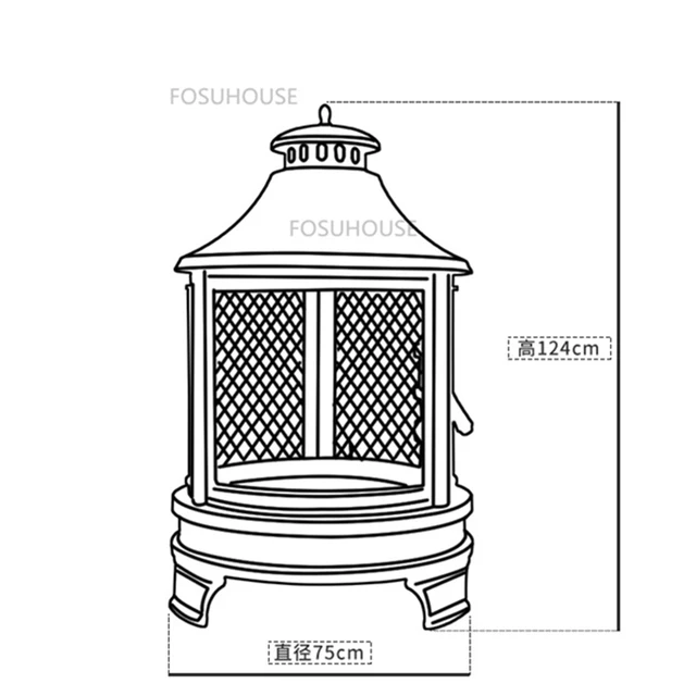 Északi Vas Tűz Pit A Szabadtéri Fűtés Háztartási Faszén Brazier Kreatív Egyszerű Kültéri Barbecue - Image 6