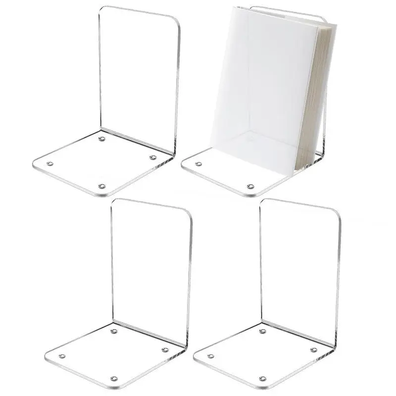 

Прозрачные книжные наконечники, Нескользящие прозрачные книжные наконечники, акриловые книжные наконечники для полки, сверхпрочные книжные наконечники, акриловые книжные наконечники для дома, офиса, библиотеки