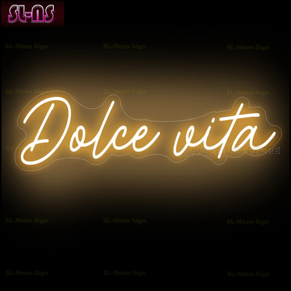 Grande Formato 75X23Cm Personalizzato Neon Dolce Vita Per Matrimonio Neon Italiano Producent Party Wedding Neon Sign Wall Home Decor