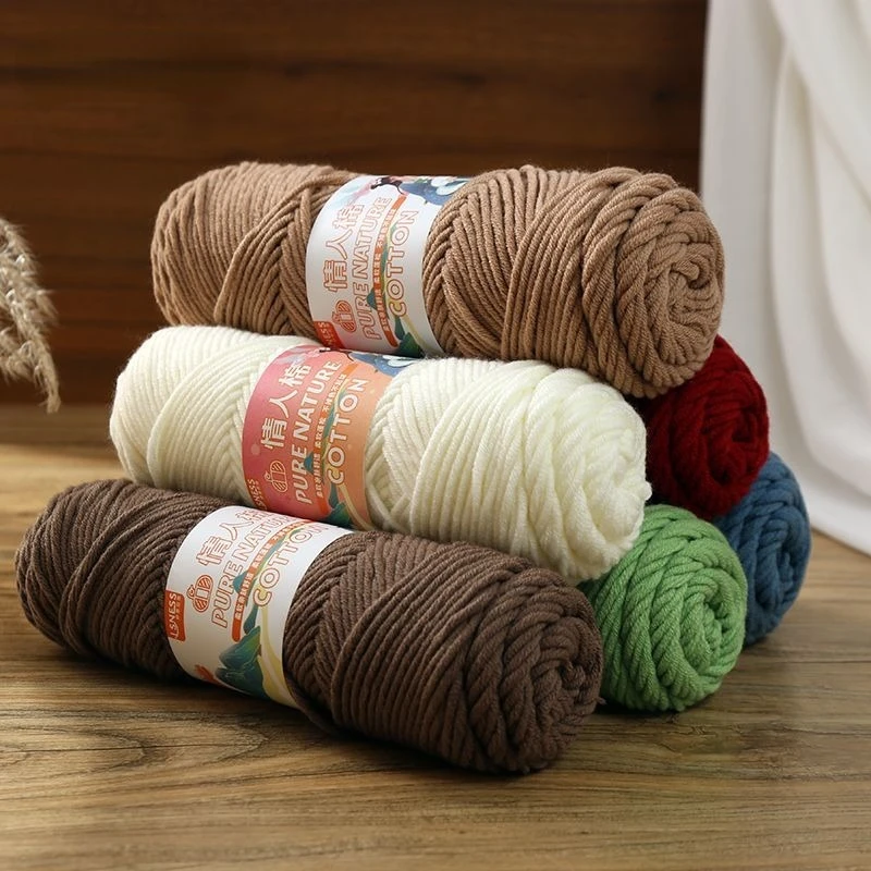 100g Knitting Wool Ball with Soft 8-strand Milk Cotton Crocheted Ball of Yarn Used for DIY Hat Scarves Hand Weaving Technology 4