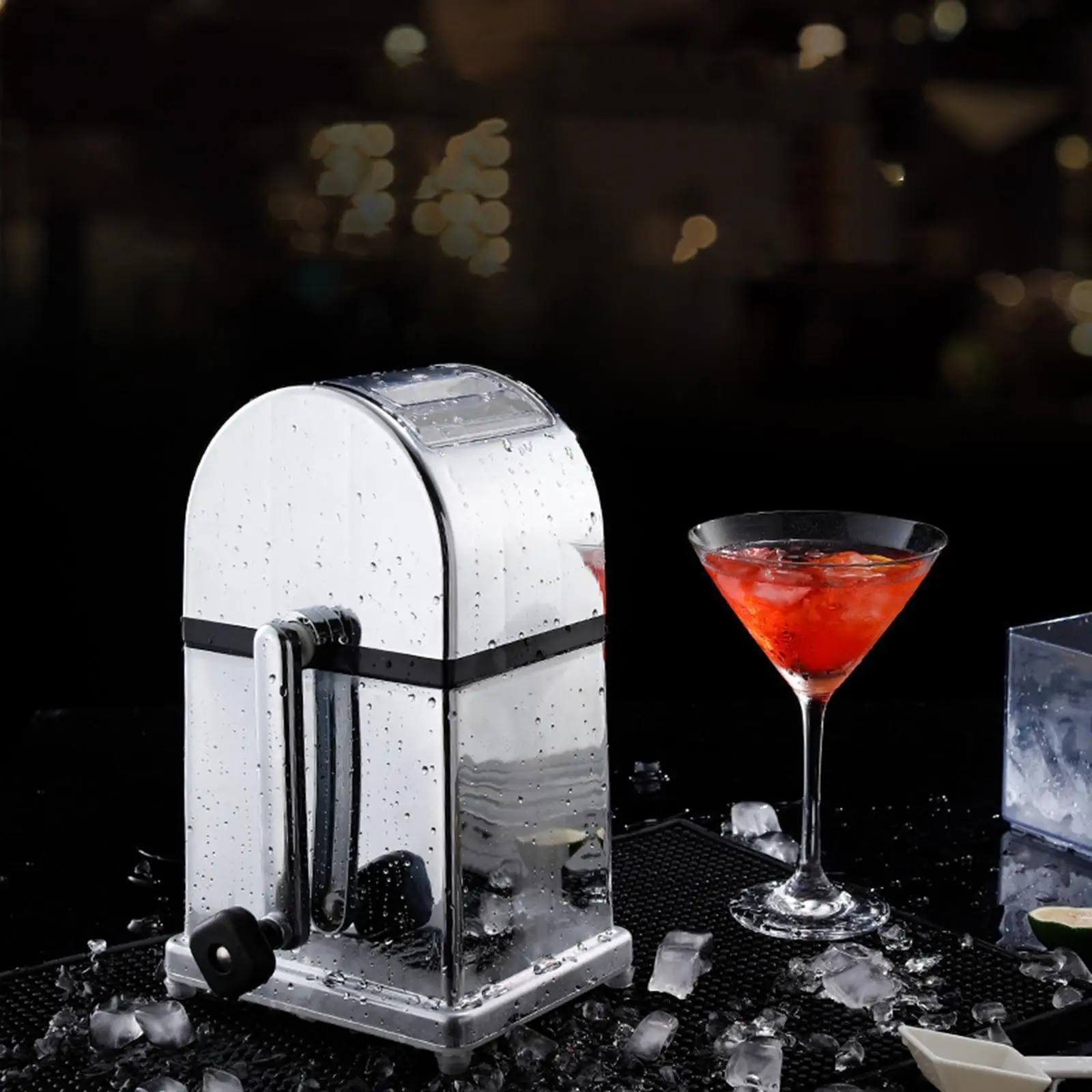 Manual Ice Crusher Ice Grinder Rotary Handle Snow Cones Shaver Shaved