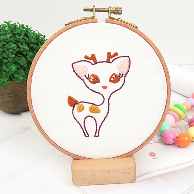 Lovely Funny Bunny Embroidery Kit DIY Needlework Rabbit Pattern Needlecraft  for Beginner Cross Stitch Artcraft(With Hoop) - AliExpress